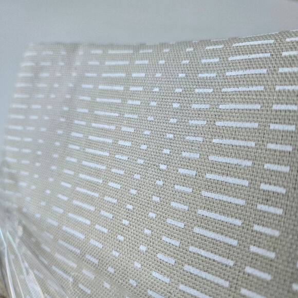 West Elm NEW Cotton Shower Curtain White Beige Dash Pattern Neutral 72" x 74" - Picture 5 of 5